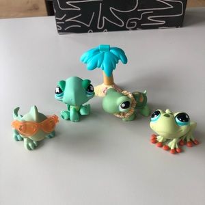 Littlest Pet Shop Mixed Turtles, Frog and Iguana